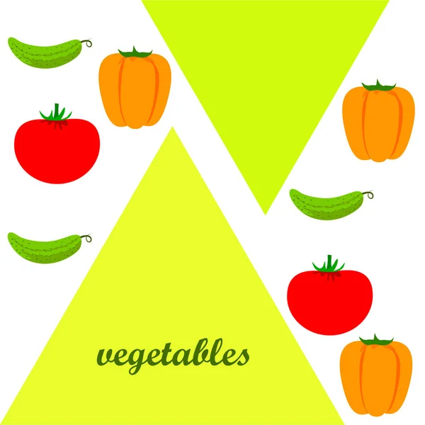 Fondo Verduras Frescas Ilustración Vectorial — Vector de stock