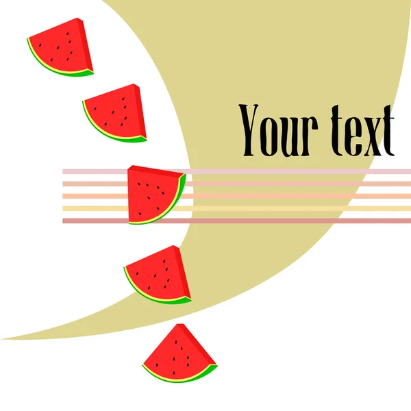 Watermelons Background Copy Space Vector Illustration — Stock Vector