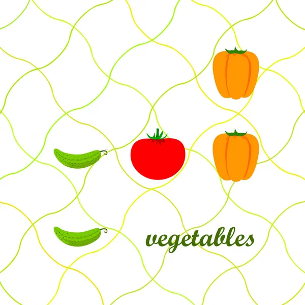 Fond Légumes Frais Illustration Vectorielle — Image vectorielle