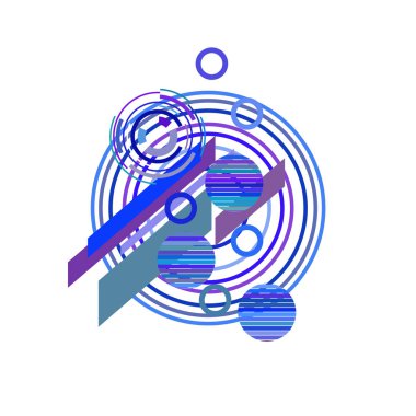 Beyaz arka plan üzerinde mavi daireler ile soyut desen, vektör illüstrasyon