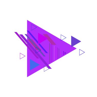 Leylak ve mavi üçgenler ile geometrik desen, vektör illüstrasyon