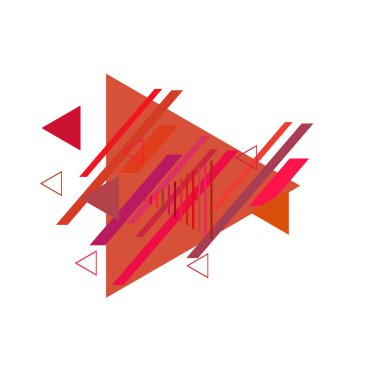 Beyaz arka plan üzerinde renkli üçgenler ile geometrik desen