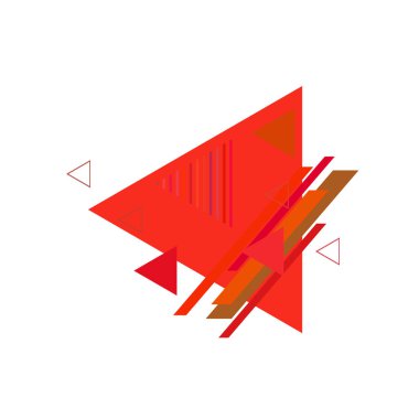 Beyaz arka plan üzerinde renkli üçgenler ile geometrik desen