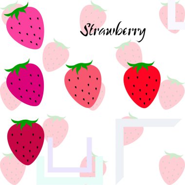 Yazı ile çilek İllüstrasyon, vektör 