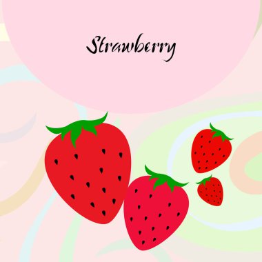 Yazı ile çilek İllüstrasyon, vektör 