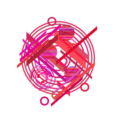 Beyaz arka planda parlak pembe renkte farklı daireler