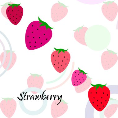 Yazı ile çilek İllüstrasyon, vektör 