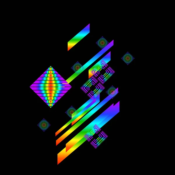 Abstracte Geometrische Patroon Zwarte Achtergrond — Stockvector