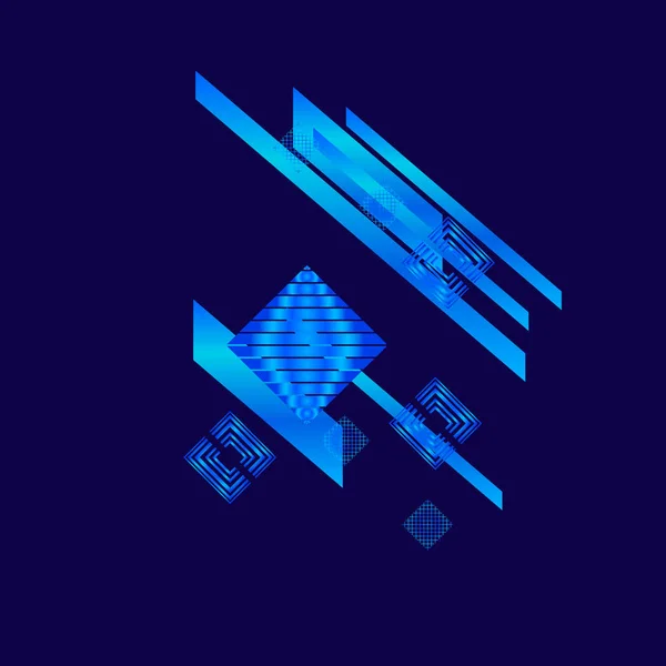 Patrón Abstracto Con Rombos Azules Ilustración Vectorial — Vector de stock
