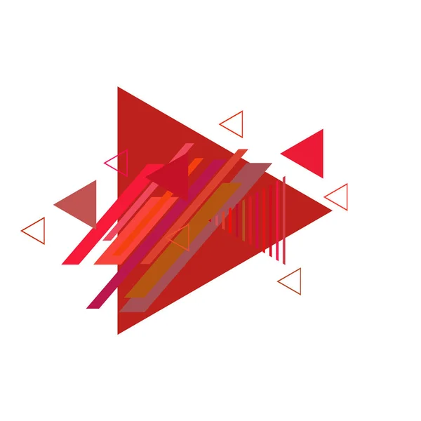 Beyaz Arka Plan Üzerinde Kırmızı Üçgenler Ile Geometrik Desen — Stok Vektör