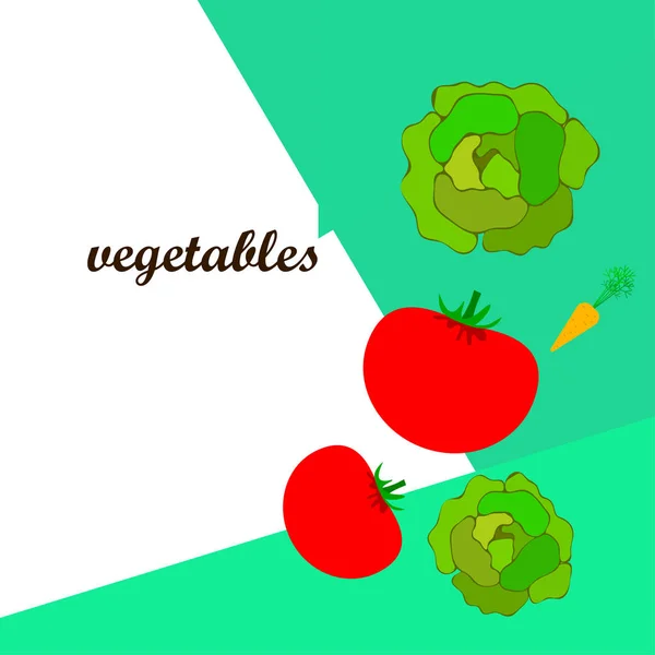Illustration Simple Légumes Colorés Vecteur — Image vectorielle