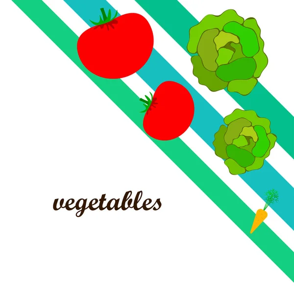 Enkel Illustration Färgglada Grönsaker Vektor — Stock vektor