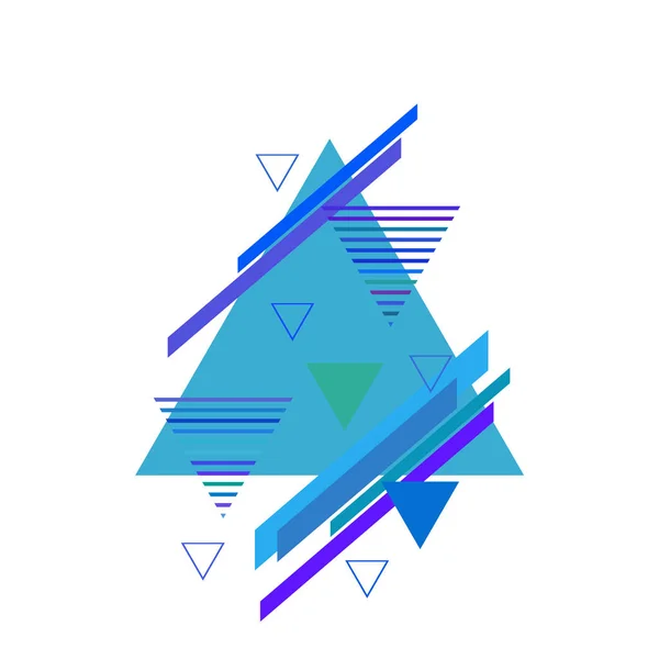 Геометричний Візерунок Синіми Трикутниками Білому Тлі — стоковий вектор