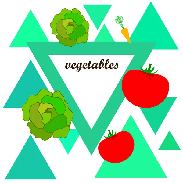 カラフルな野菜 ベクトルのシンプルなイラスト — ストックベクタ