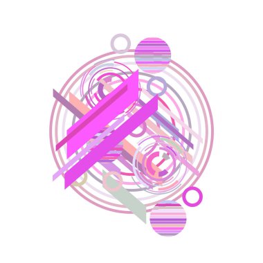 Beyaz arka plan üzerinde pembe daireler ile soyut desen