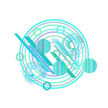 Beyaz arka plan üzerinde açık mavi renkte soyut daireler