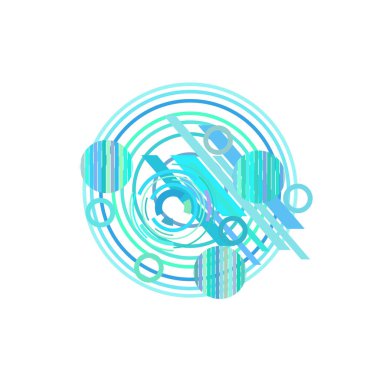 Beyaz arka plan üzerinde açık mavi renkte soyut daireler