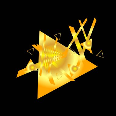 Altın üçgenler ile geometrik desen, vektör illüstrasyon