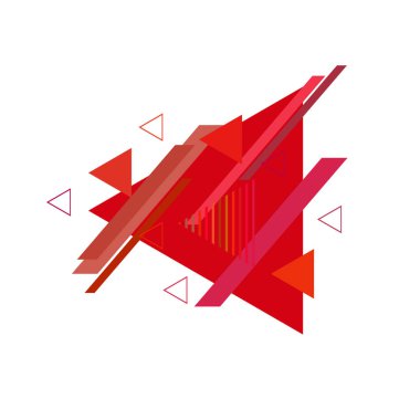 Beyaz arka plan üzerinde renkli üçgenler ile geometrik desen