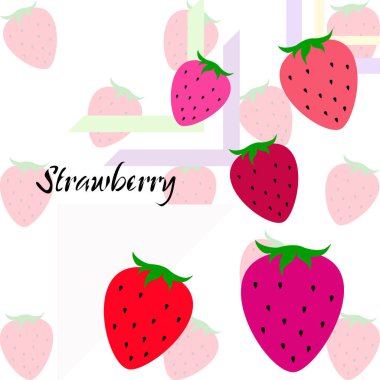 Yazı ile çilek İllüstrasyon, vektör 