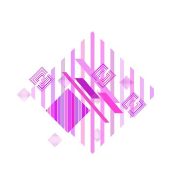 Pembe eşkenar dörtgenile soyut geometrik desen