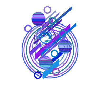 Beyaz arka plan üzerinde mavi daireler ile soyut desen, vektör illüstrasyon