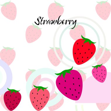 Yazı ile çilek İllüstrasyon, vektör 