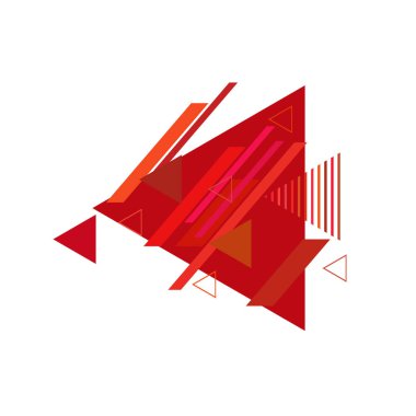 Beyaz arka plan üzerinde renkli üçgenler ile geometrik desen