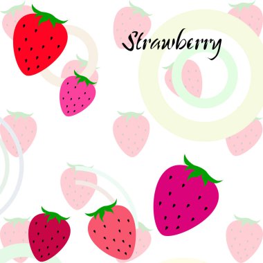 Yazı ile çilek İllüstrasyon, vektör 