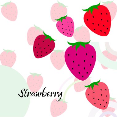 Yazı ile çilek İllüstrasyon, vektör 