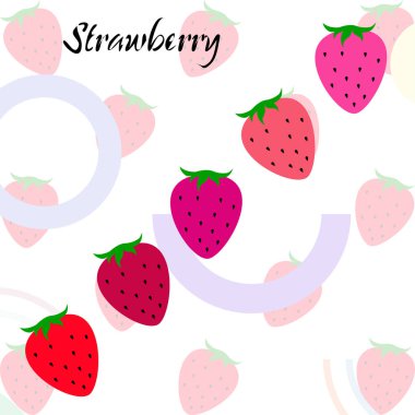 Yazı ile çilek İllüstrasyon, vektör 