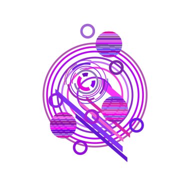 Beyaz arka planda mor renklerde soyut daireler