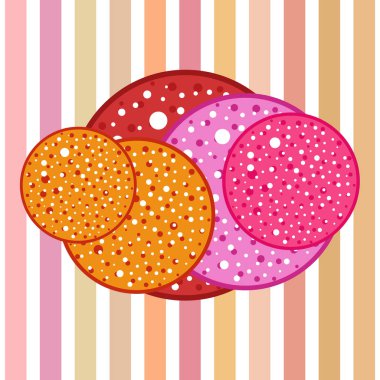 Renkli sosis, vektör basit illüstrasyon