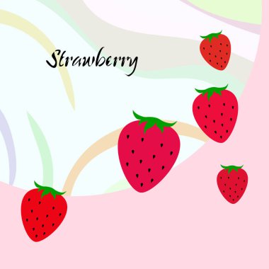 Yazı ile çilek İllüstrasyon, vektör 
