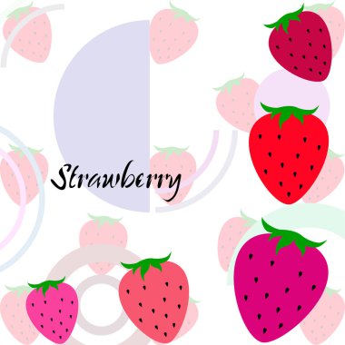 Yazı ile çilek İllüstrasyon, vektör 