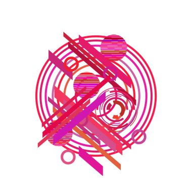 Beyaz arka planda parlak pembe renkte farklı daireler