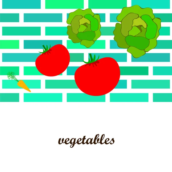 Ilustração Simples Vegetais Coloridos Vetor — Vetor de Stock