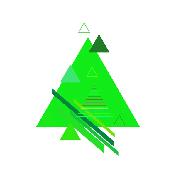 白い背景に緑色の三角形を持つ抽象パターン — ストックベクタ