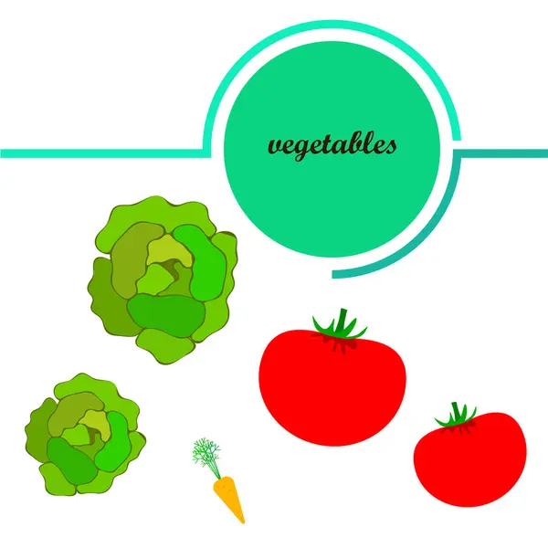 Enkel Illustration Färgglada Grönsaker Vektor — Stock vektor
