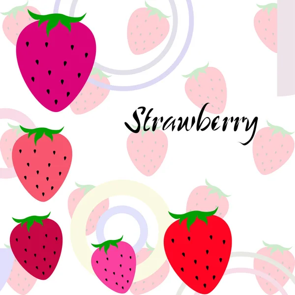 Ilustración Fresas Con Letras Vector — Vector de stock