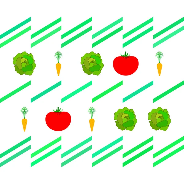 異なる野菜 ベクトルの簡単なイラスト — ストックベクタ