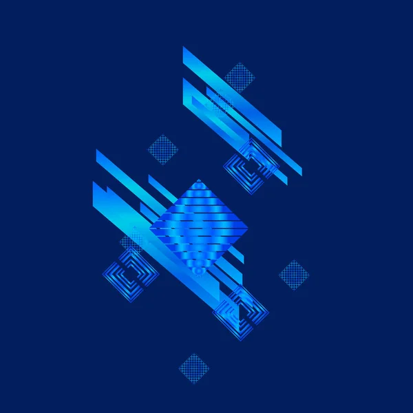 Patrón Abstracto Con Rombos Azules Ilustración Vectorial — Vector de stock