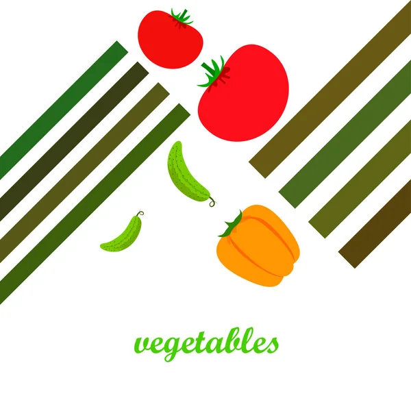 Ilustração Simples Vegetais Com Letras —  Vetores de Stock