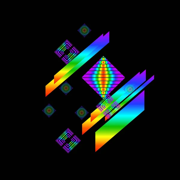 Abstracte Geometrische Patroon Zwarte Achtergrond — Stockvector