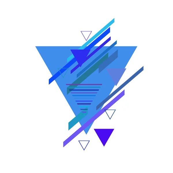 Triángulos Con Líneas Color Azul Sobre Fondo Blanco — Vector de stock
