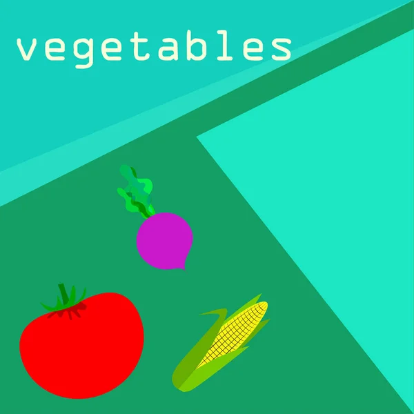 レタリング ベクトル付き野菜のシンプルなイラスト — ストックベクタ
