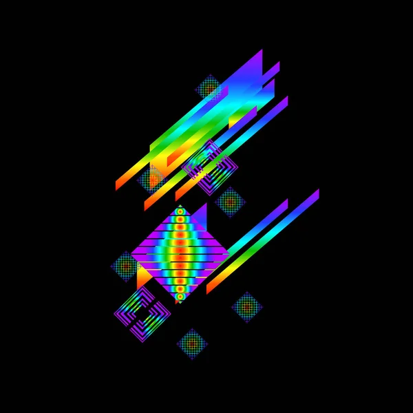 Abstracte Geometrische Patroon Zwarte Achtergrond — Stockvector