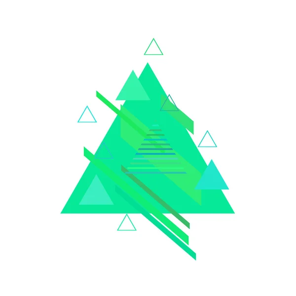 Dreiecke Grünen Und Blauen Farben Auf Weißem Hintergrund — Stockvektor