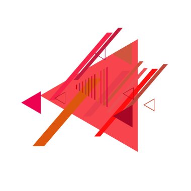 Beyaz arka plan üzerinde renkli üçgenler ile geometrik desen