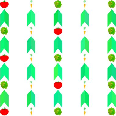 Farklı sebzelerin basit illüstrasyonu, vektör